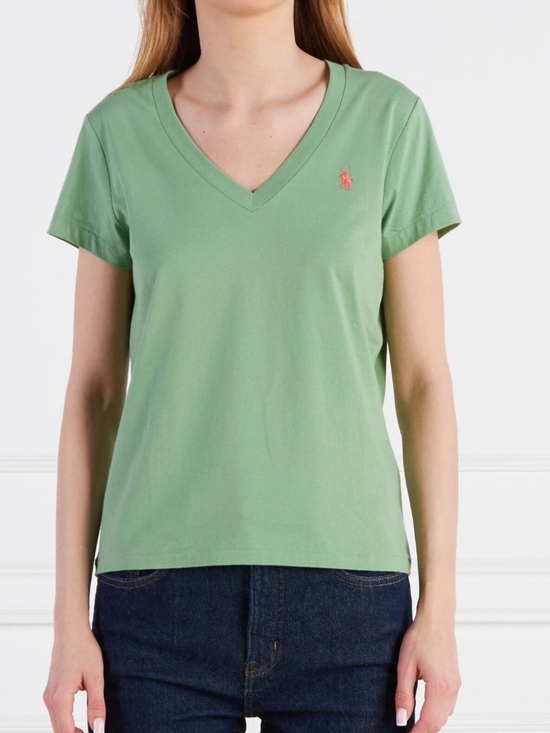 Ralph Lauren Tops - Polo by Ralph Lauren Women's Green V-Neck Short Sleeve Shirt ~ Size Large